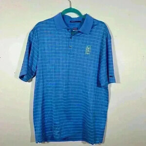 Nike Tiger Woods Collection Men’s Golf Polo Size Large Blue Plaid TPC Sawgrass